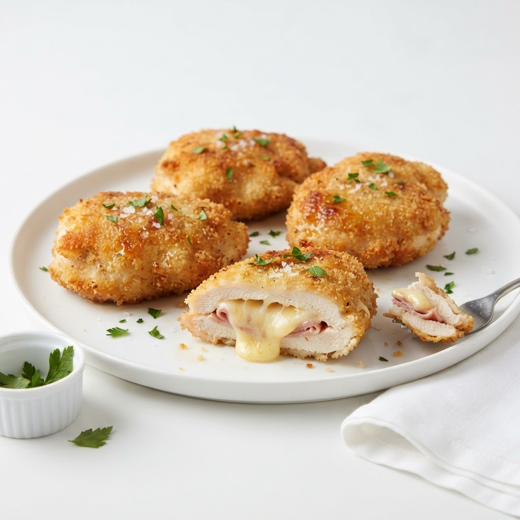 Medallones de pollo con jamón y queso Grangys